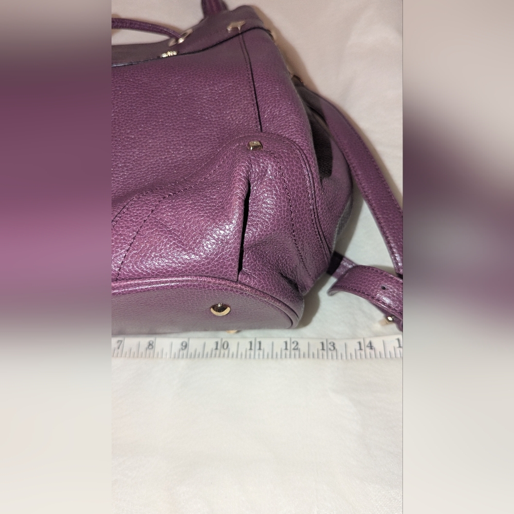 MCM Two-Way Leather Drawstring Bucket Bag Purple COA VGUC - Picture 10 of 14